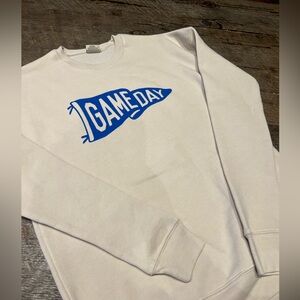 Game Day Sweatshirt in Cream and Blue